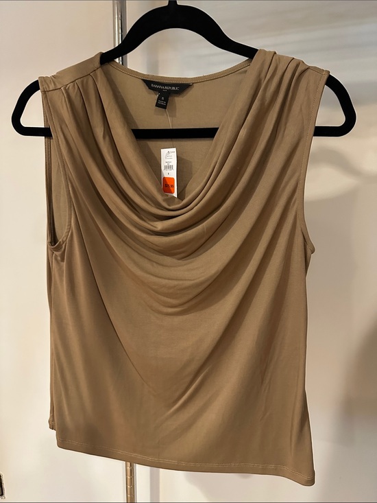 Banana Republic Factory Tops - Banana Republic Factory Taupe Cowl Neck Sleeveless Camisole